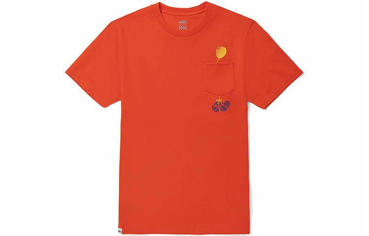 Vans T Shirts Women s Orange Crew Neck Moderate Straight Fit VN0A5F2E9D2 M