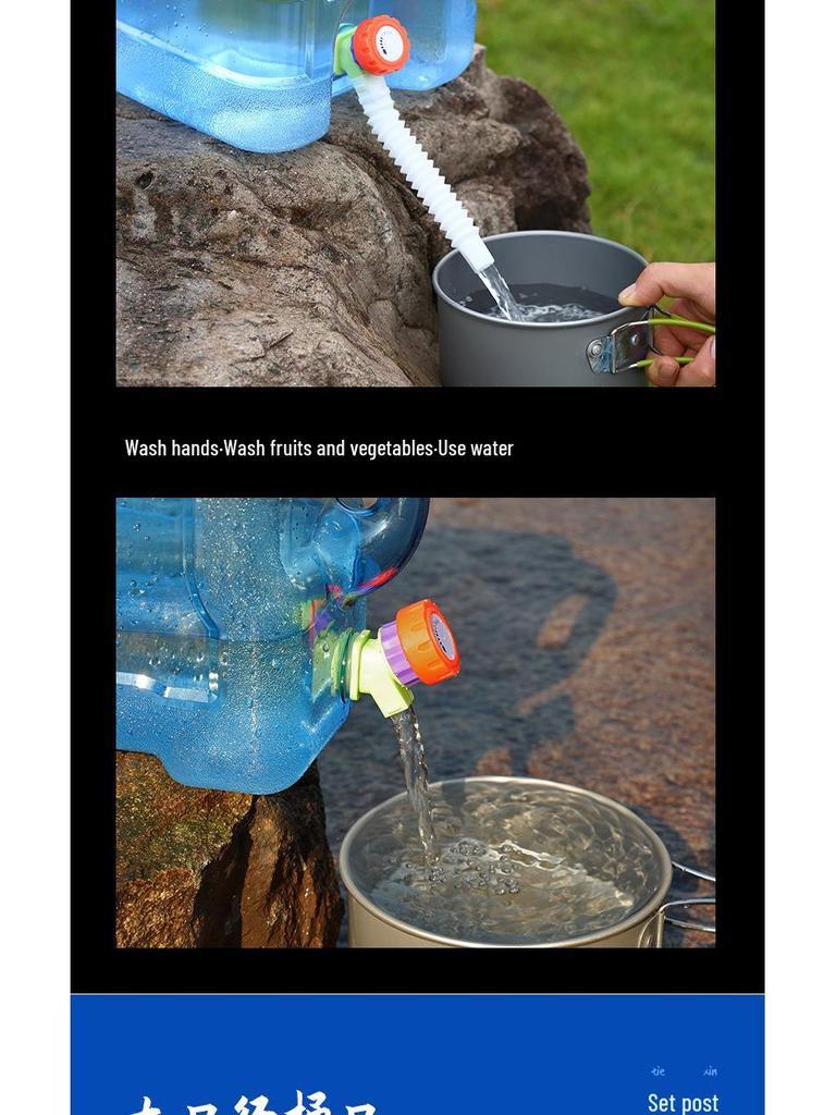 Portable Food Grade Water Storage Container with Faucet for Outdoor Camping and Self-Driving Tours