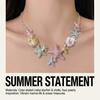 Summer Beach Colorful Vibe Starfish Shell Necklace for Women Imitation Pearl Choker Clavicle Chain Holiday Party Jewelry Gift
