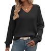 Women's Autumn and Winter New Hollow V-neck Long-sleeved Fashion Sweater for Women