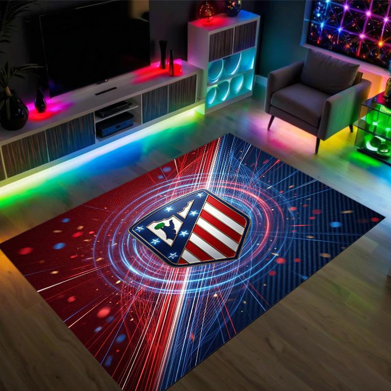 Design Atletico Madryt Kryształowy Aksamitny Dywan Przytulny Nie?Antypoślizgowy Dywan Wzorzysty Do Sypialni Salonu Przedpokoju