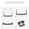 Foldable Sunglasses Women Circular Lenses Easy To Carry Uv400 Full Frame Sunscreen Glasses