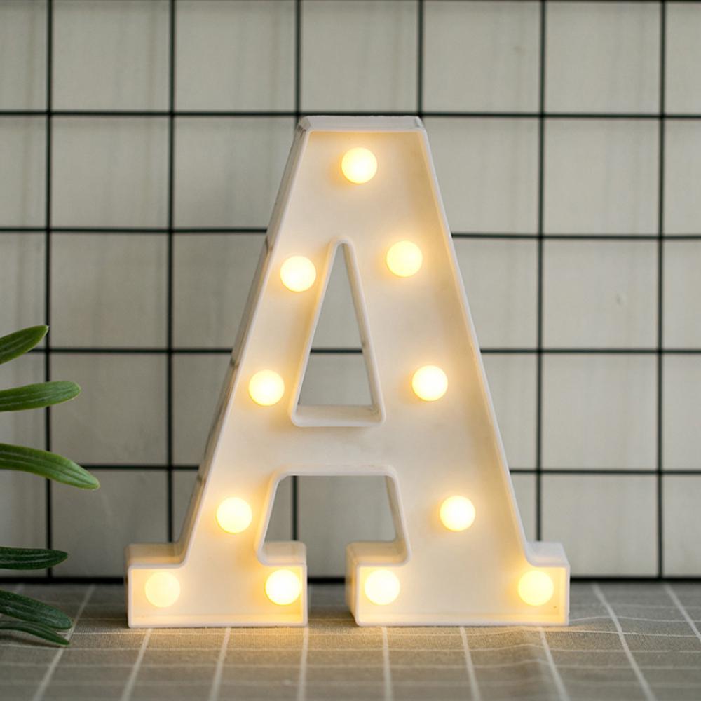 Alphabet Led Light Standing Letters Sign with Shining Bulbs Night Lamp for Birthday Christmas Wedding Home Party Bar Decoration