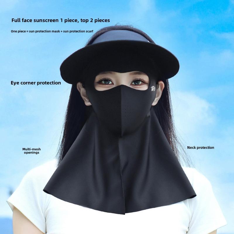 Ice Silk Sun Protection Mask with UPF50+ for Ultimate UV Block 3D Anti UV Neck Scarf Summer Cooling Face Cover for Women Men