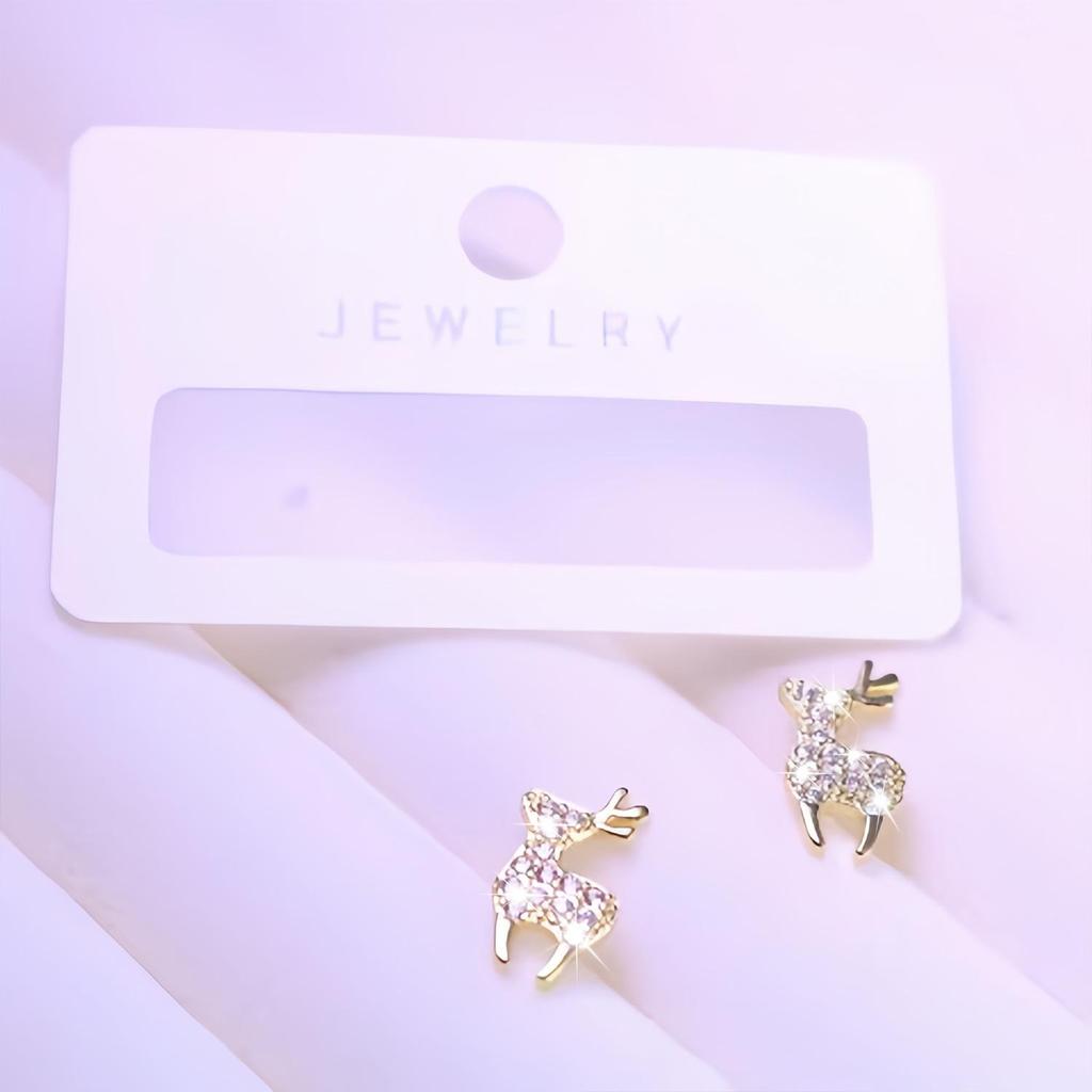 Elegant Petite Fawn Stud Earrings for Women - Fashionable Christmas Holiday Jewelry Gift
