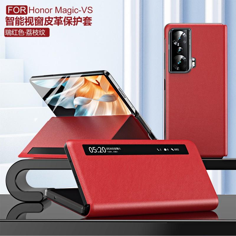 Slim Flip Case Honor Magic Foldable Phone With Smart Window View Stand Magnetic Shockproof PC Leather Cover
