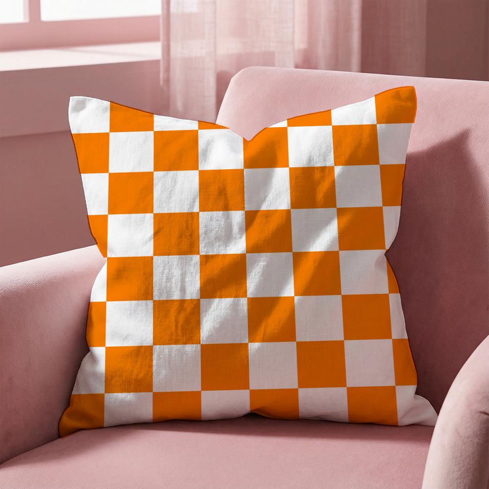 Checkerboard Cushion Cover MultiScene Pillow Cover for Home Car Reversible Soft Durable for Daily Use