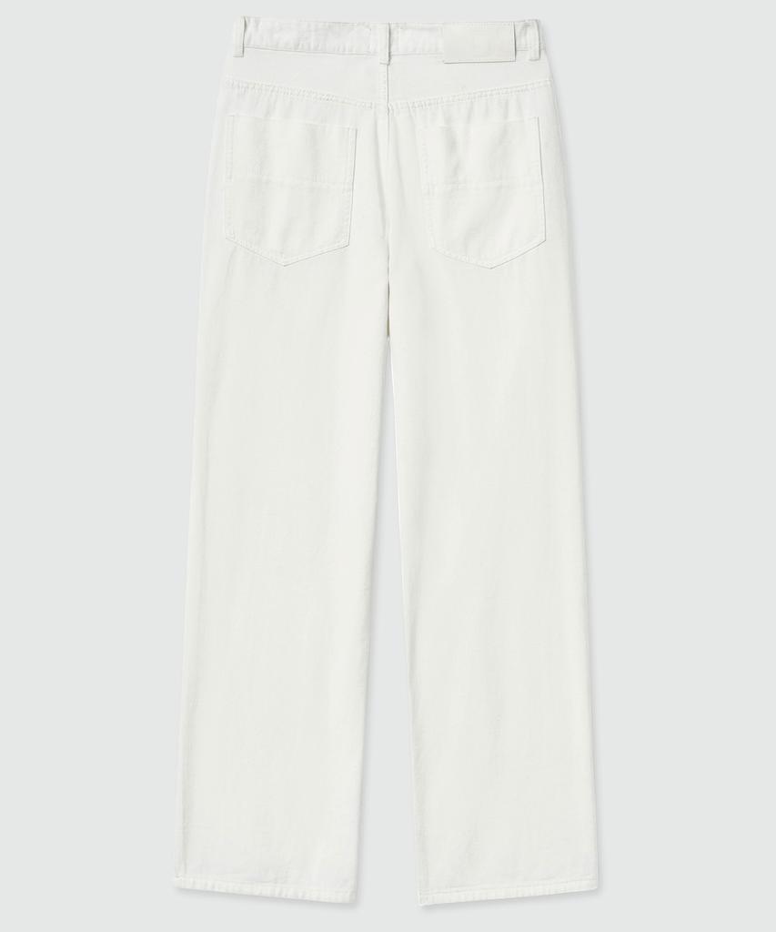 DECET [Summer Linen-Like] Linen Like Mid Rise Wide Jeans Dcpt039Ivory