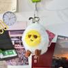 Funny Sunglasses Boiled Egg Plush Keychain Creative Cartoon Stuffed Doll Keyring Bag Pendant Schoolbag Hanging Decoration Gifts