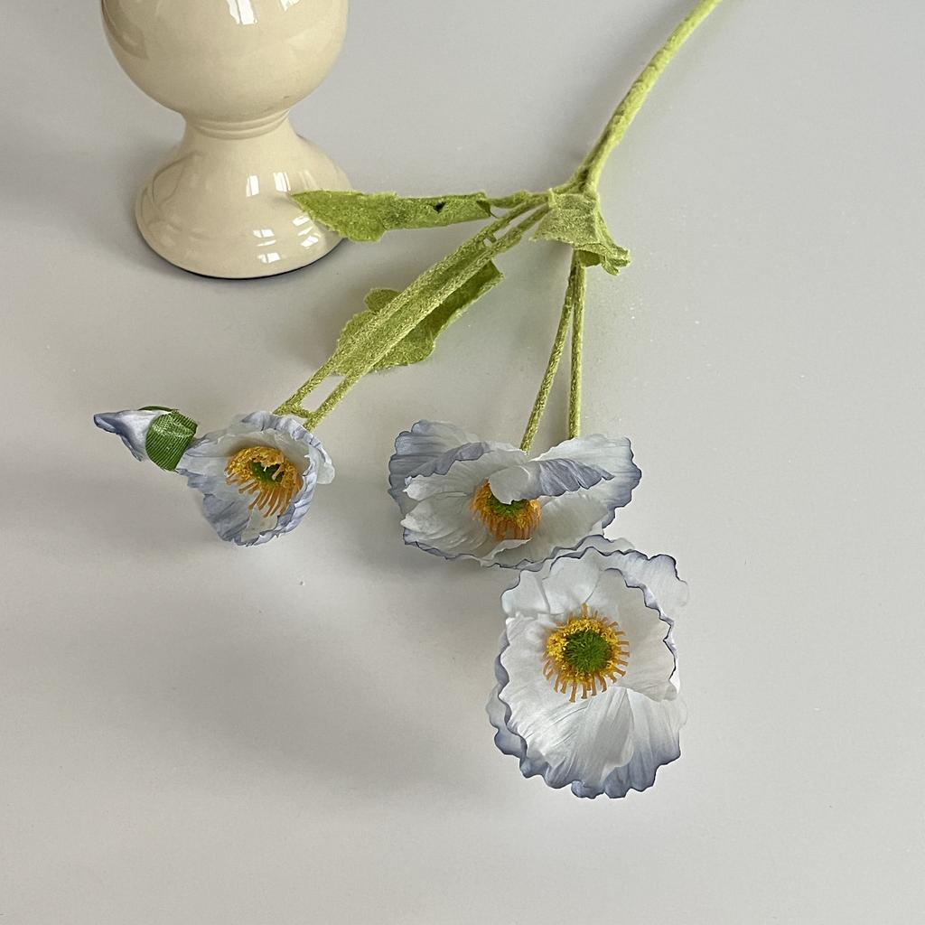 Artificial Poppies Flower High Quality Silk Red Blue Poppy Flowers Wedding Decoration Realistic Bouquet Home Decor