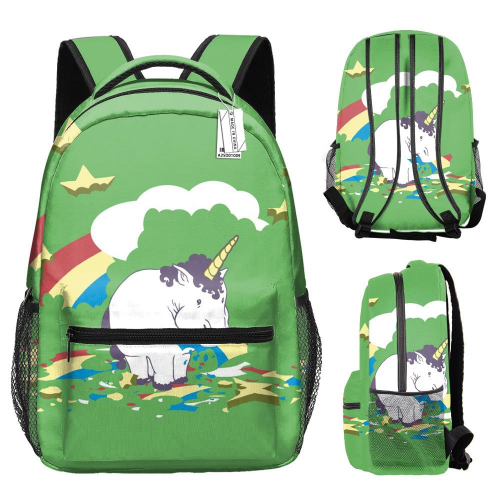 Classic Kpop Youthful School Bags Unisex Cool Unicorn Travel Bags 3D Print Oxford Waterproof Notebook Shoulder Backpacks
