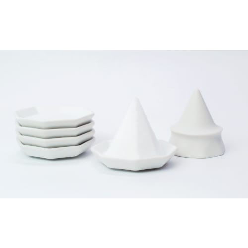 Moa Feteli Morishio Set for Good Luck Made in Japan Small Unglazed Octagonal Morishio Set (Includes 5 Unglazed Octagonal Plates + Morishio Consolida