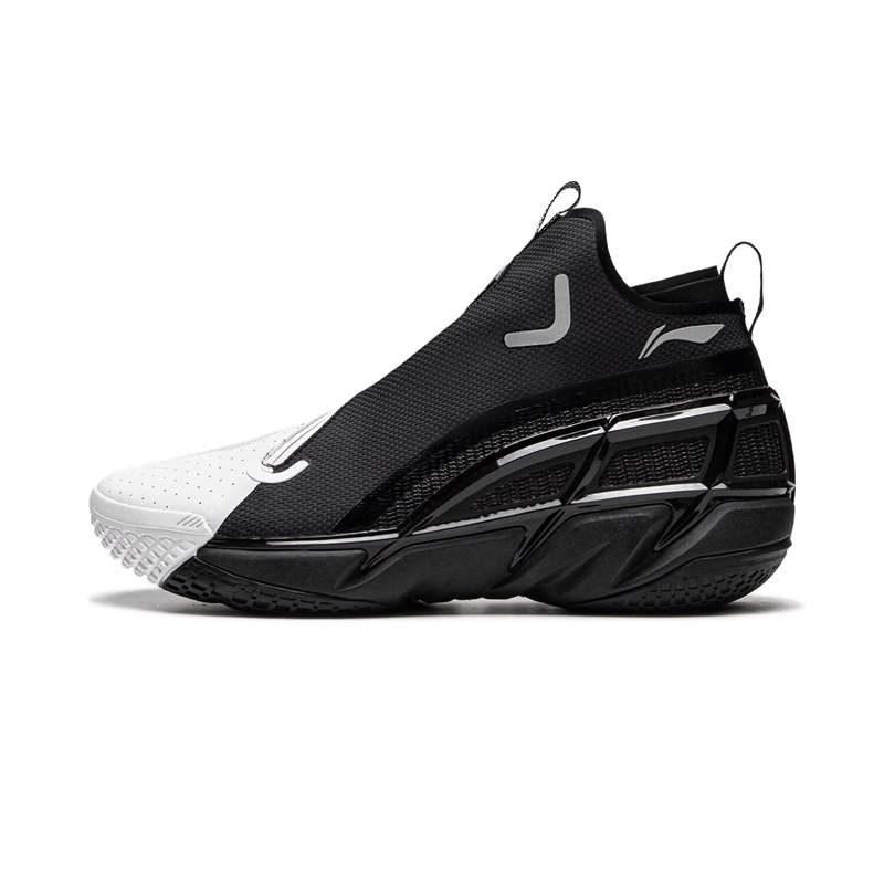 Li Ning BadFive 4 Cushioning Slip Resistant Abrasion Resistant Mid Top Basketball Shoes Men's Black White ABFU031-1