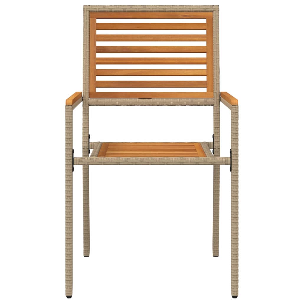 Garden Stackable Chairs 2 Pcs Brown and Beige 54 X 56 X 90 Cm