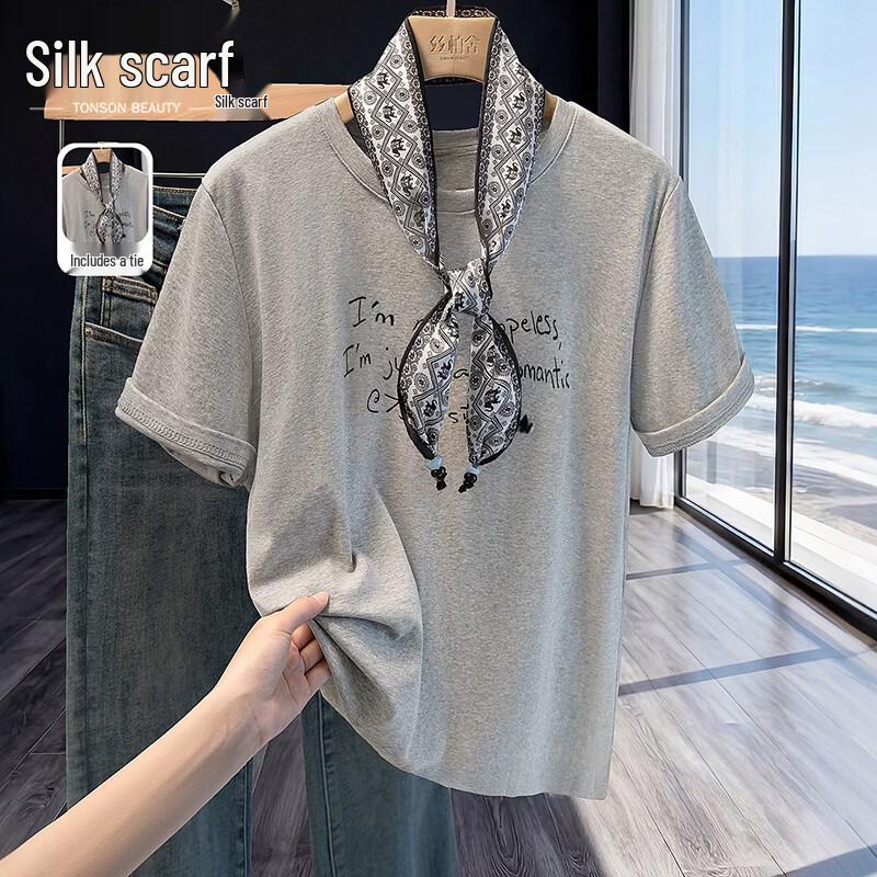 Women s Letter Print Round Neck Short Sleeve T-Shirt One Size