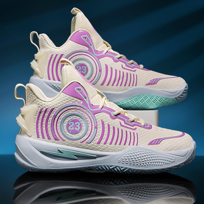 Running Shoes Actual Combat Cement Ground Middle School Students New Basketball Shoes Men's High-top Sneakers Sports Teenagers