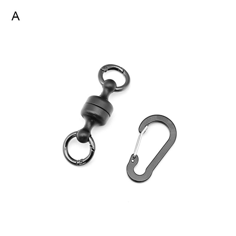 Fishing Magnetic Net Release Holder With Lanyard Fly Fishing Tool Strong Magnet Carabiner Key Chain Elastic Coil Stretch Tether