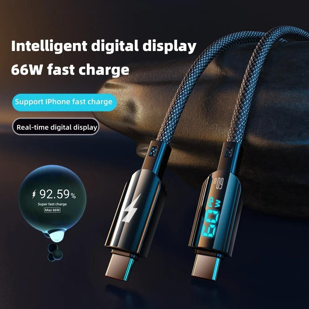 100W 6A Type C PD Quick Charger 3.0 Cable For Samsung Xiaomi Huawei USB C Mobile Phone Data Cord Fast Charging Data Cable