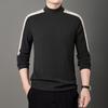 Business Double-sided German Velvet Long-sleeved T-shirt for Men In Autumn and Winter Plus Velvet Thickened Half-high Neck Base Shirt
