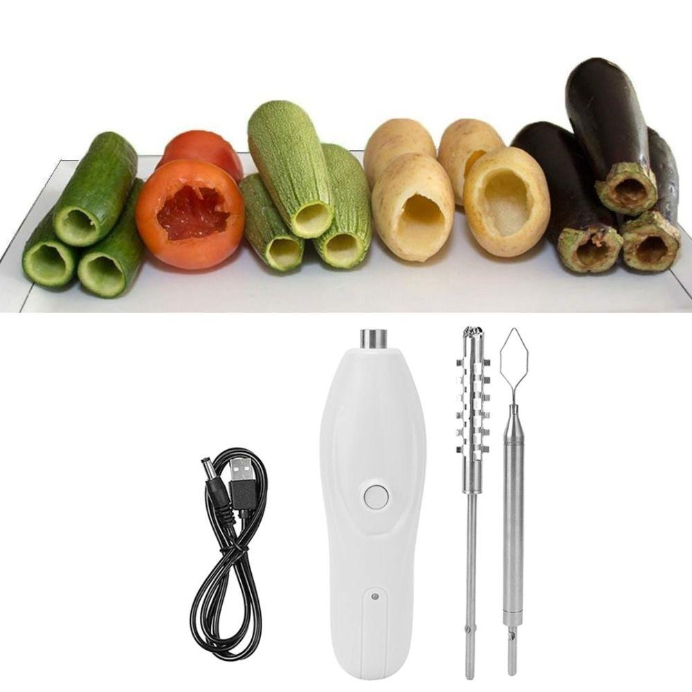 Replaceable Head Electric Vegetable Core Digger Stainless Steel Effort-saving Electric Fruit Corer Wear-resistant Efficient