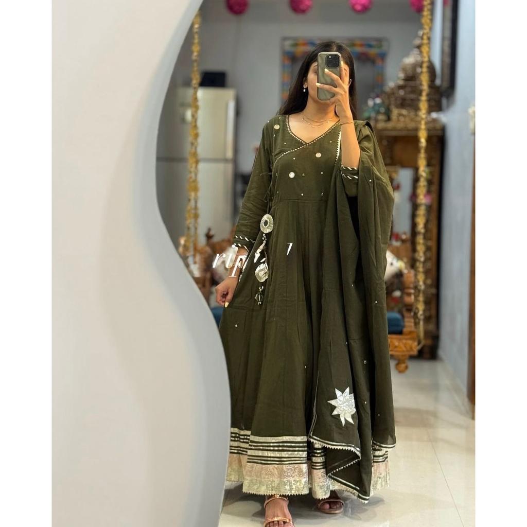 Bollywood Pakistani Anarkali Kurti Pant Dupatta Set Indian Women's Top Kurta Set