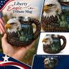 250th Anniversary Commemorative Mug Stainless Steel Interior Sculpted Handle Patriotic Eagle Statue of Liberty Design 1776-2026