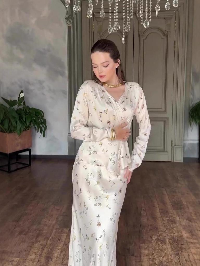 2025 Winter French Retro Light Luxury Long Sleeve Skirt Set