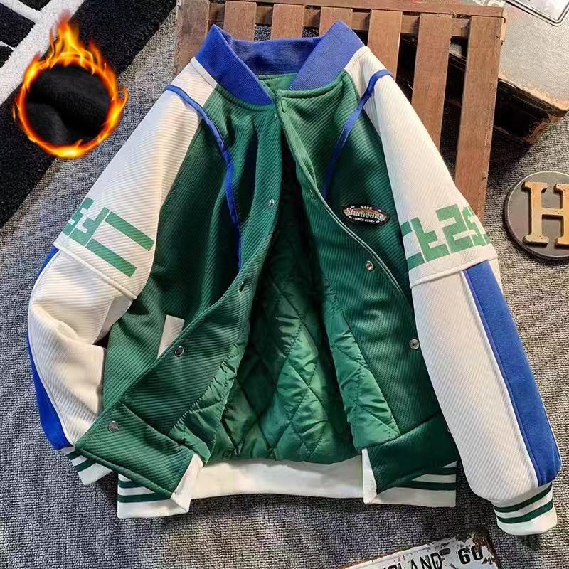 Jesień i Zima Chłopięcy Strój Baseballowy Chłopcy Wiosna Moda Dziecięca Modny Styl Preppy Łączona Kurtka Baseballowa