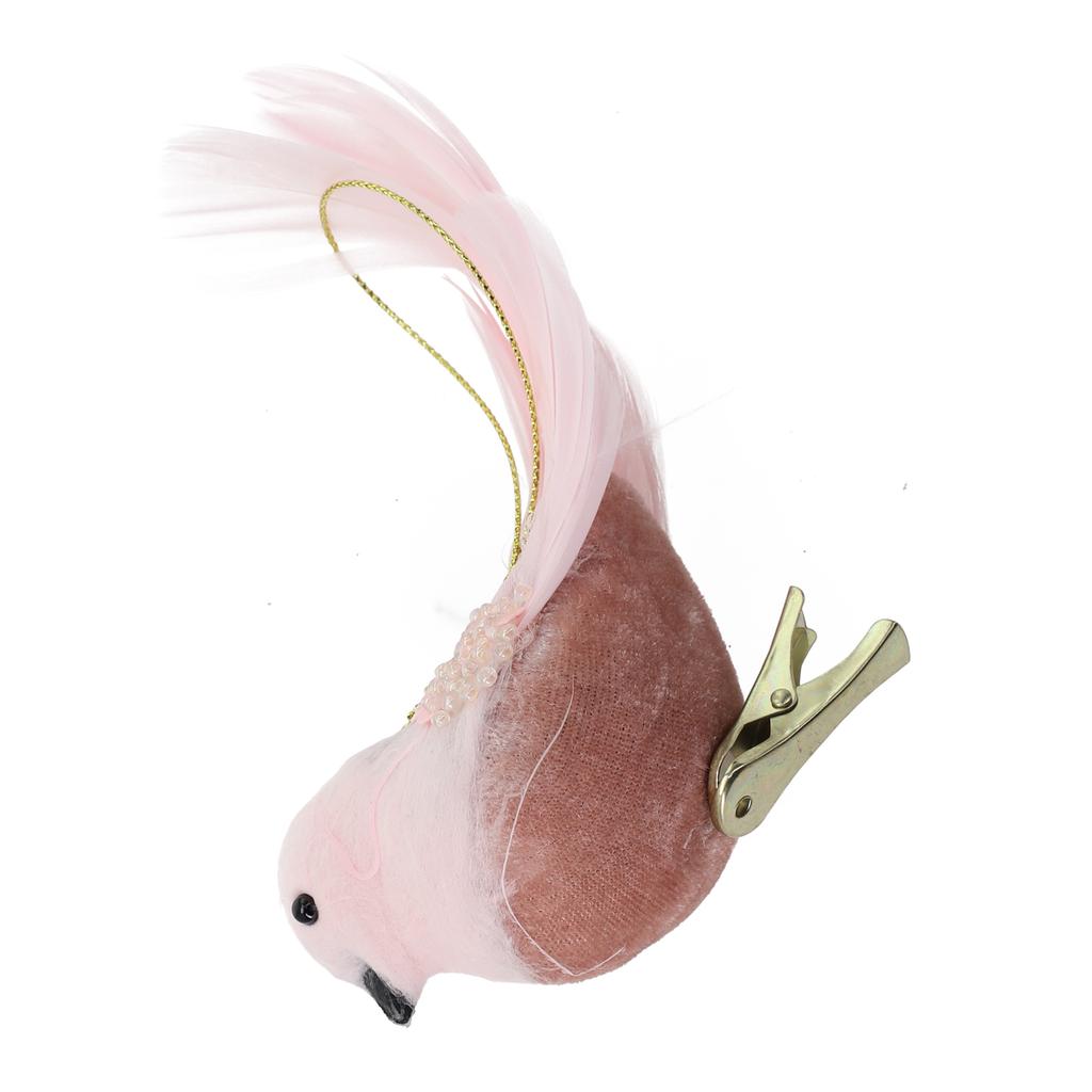 New 3D Fake Craft Birds Christmas Decoration Simulated Foam Feather Bird Christmas Decoration Pink Christmas Tree Pendant