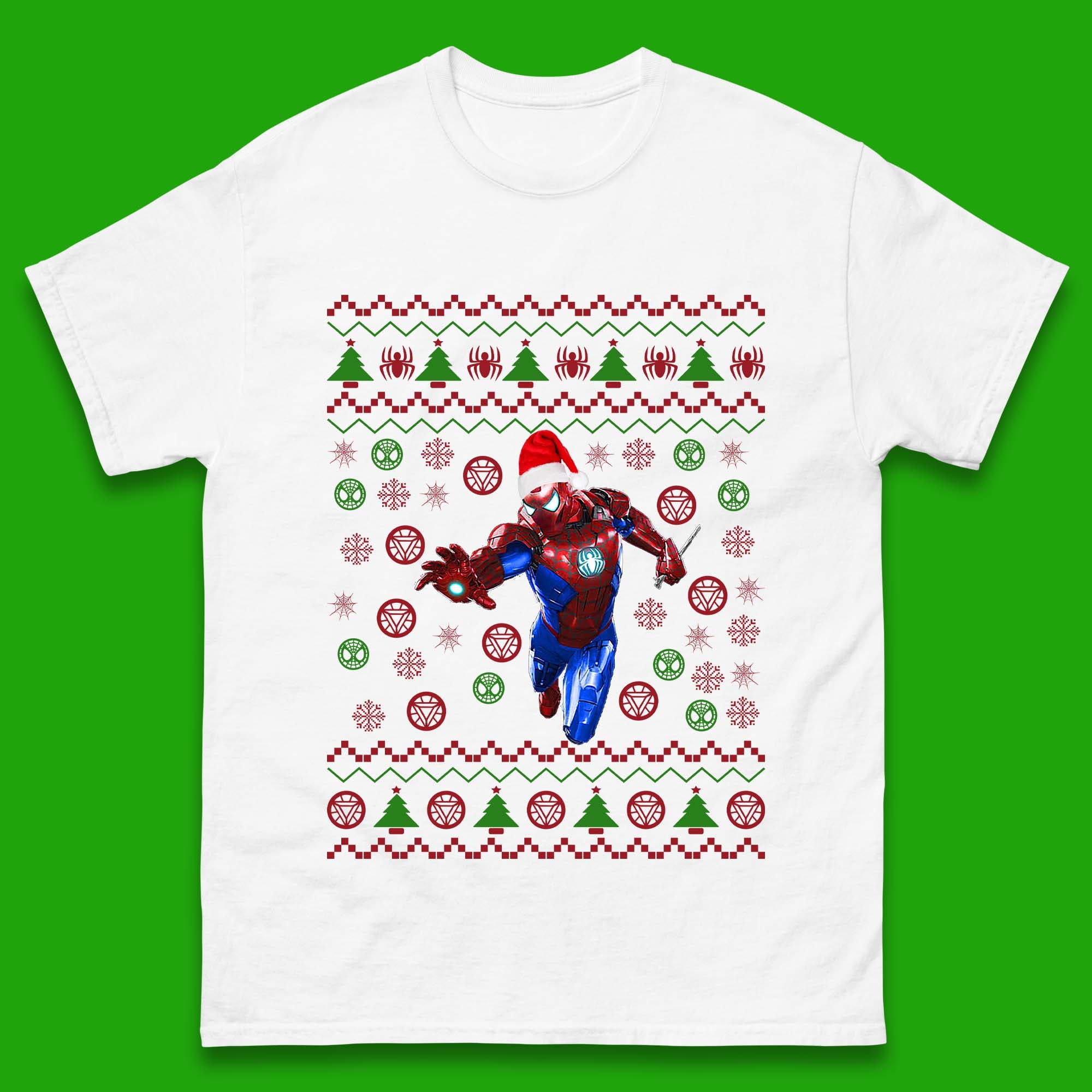 Iron Spider Man Suit Christmas Mens T-Shirt Womens Tops Tees 4XL