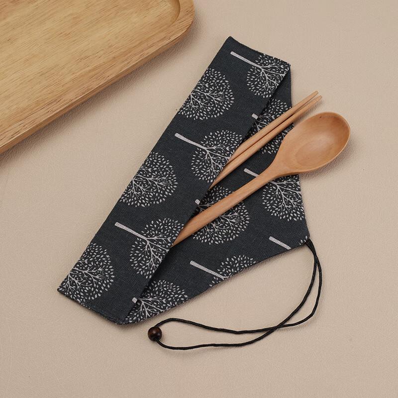 

Zhaoran Natural Wood Chopsticks and Fork Set