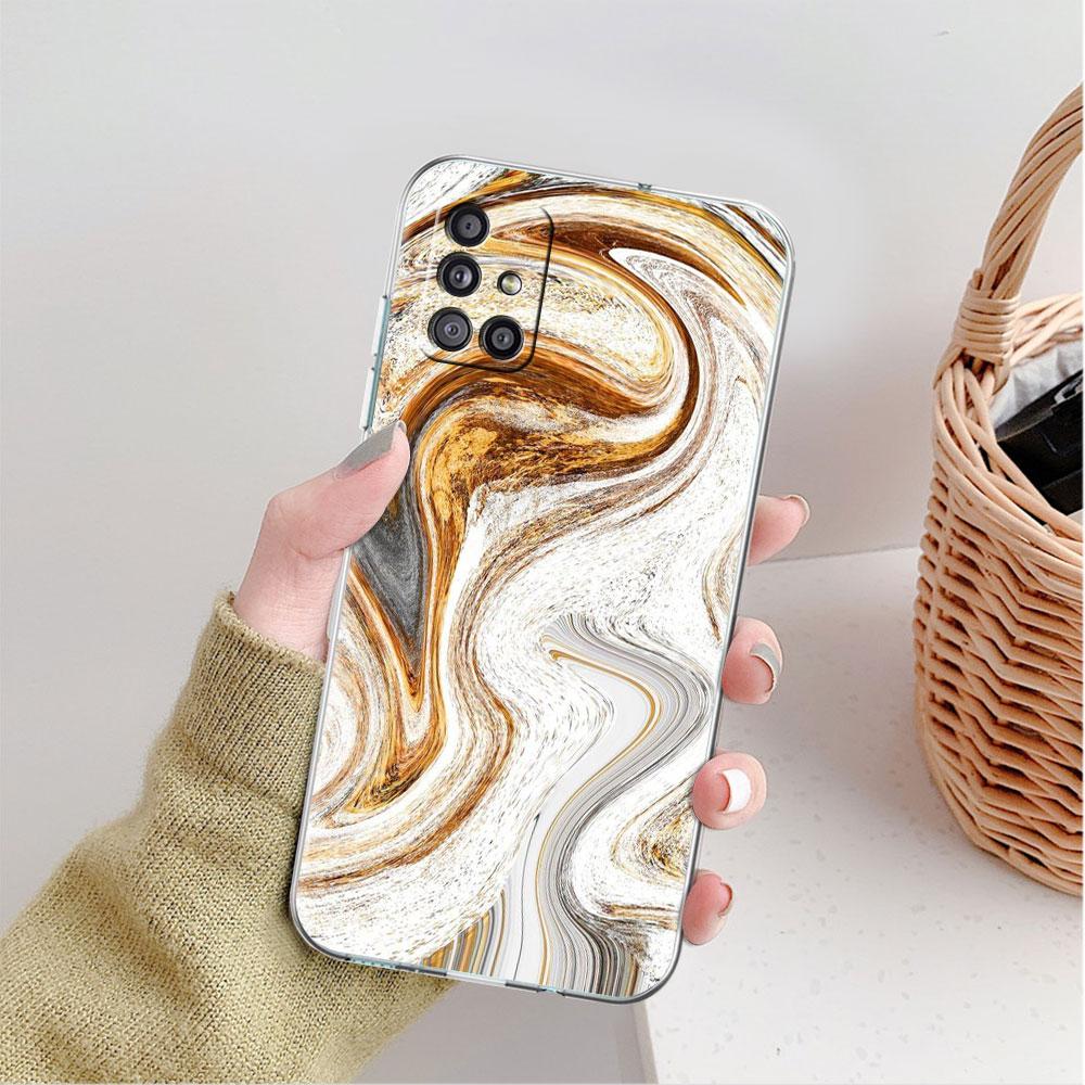 Clear Case For Samsung Galaxy A52 A12 A51 A32 A21s A71 A32 A22 50 A70 A31 A72 5G Phone Cover Granite Marble