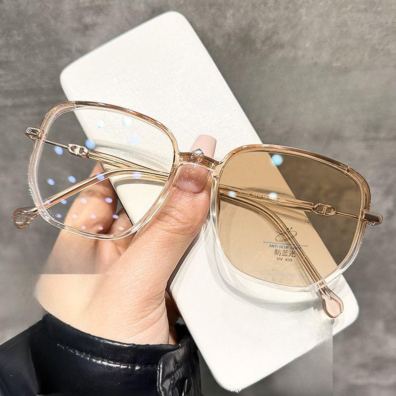 

Новые фотохромные очки для женщин, очки для близорукости в блестящей оправе с бриллиантами, плоские очки -150