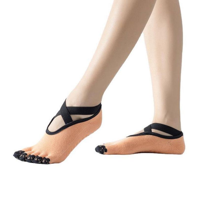 

Женские утолщенные нескользящие фитнес-носки с пятью пальцами для пилатеса и йоги для занятий в помещении весной и осенью 1 pair розовый