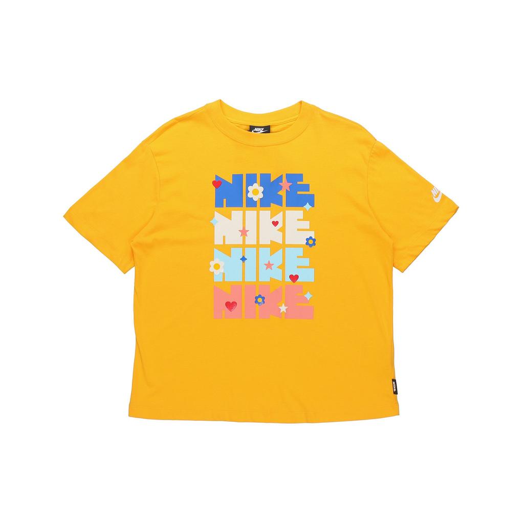 Nike NSW Essential Short Sleeve Sports Casual T-Shirt Women Tops Yellow DJ5377-764