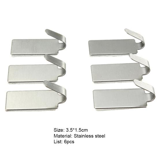 6Pcs Self Adhesive Kitchen Bathroom Wall Door Stainless Steel Sticky Hook Hanger