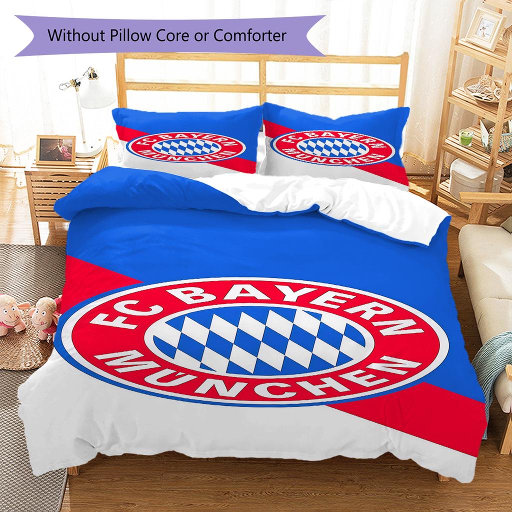 FCB logo Pattern Bedding Quilt Set Quilt Cover Pillowcase Home Decoration Birthday Gift (1 * duvet cover + 2 * pillowcase, without core)