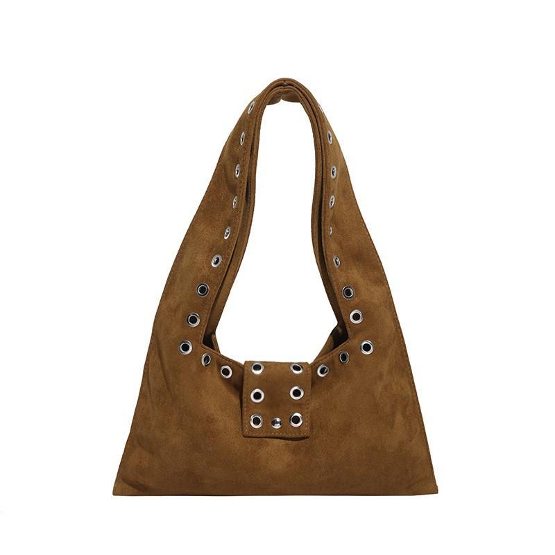 Retro Rivet Bag Armpit Motorcycle Style Hand Dumpling Niche Design One-shoulder Tote