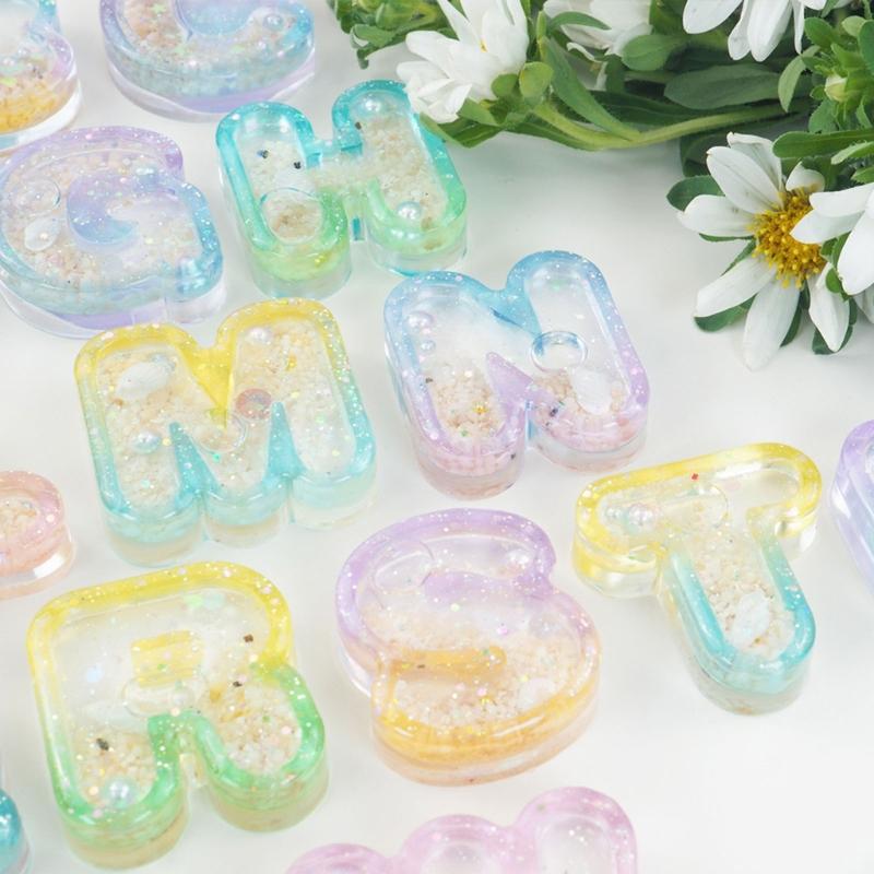 Letter Clay Molds Letter Keychain Moulds Letter Craft Mould Silicone Material Epoxy Resin Mould for DIY Pendant Keychain