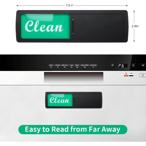 Dishwasher Magnet Clean Dirty Sign,Kitchen Deco/Easy to Read & Slide Dishwasher sign Indicator Sign,Strong Magnet Options Indicator Tells Whether
