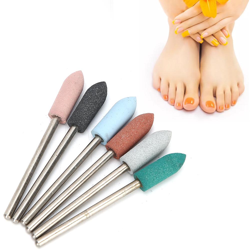 6pcs Nail Art Grinding Head Dead Skin Removal Nail Drill Bits Sanding Polishing Head Set#12
