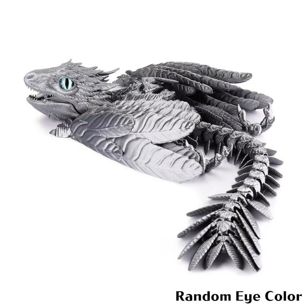 3D Printed 3D Printed Dragon Figurine Creative Design Bird Wings Flying Dragon Figurine Flying Shape Decorative Style
