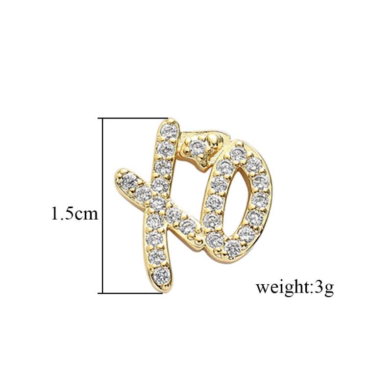 High Hip Hop XO Letter Pendant Necklace for Women Men, Fashion Creative Cubic Zirconia Exaggerated Hip Hop Rock Gift Jewelry