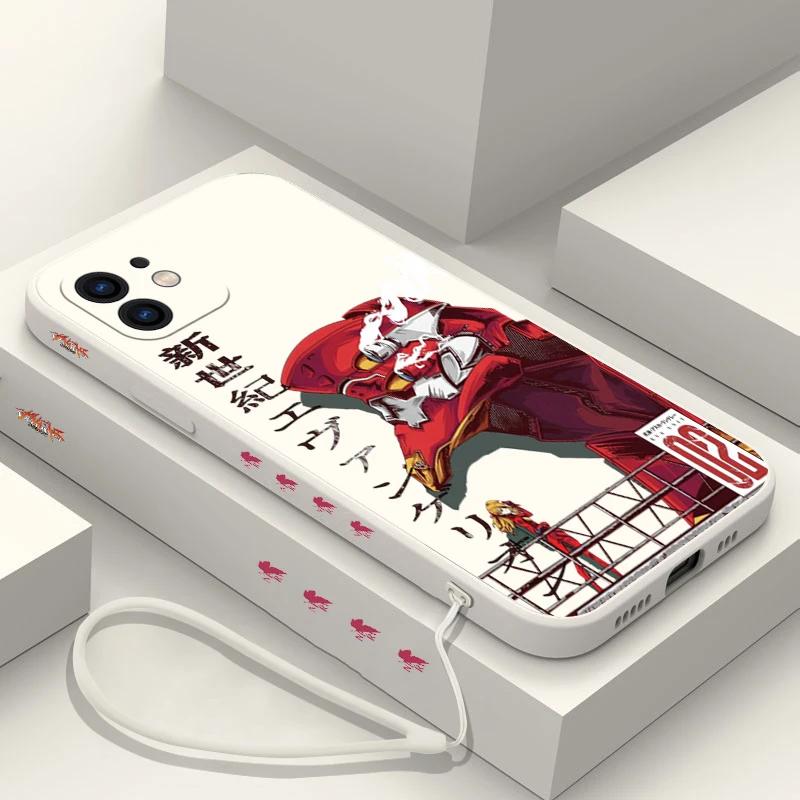 Husa de telefon NEON GENESISES EVANGELIONS EVA pentru iPhone 15 14 13 12 11 Pro Max Mini X XR XS MAX SE20 8 7 Plus cu curea de mână