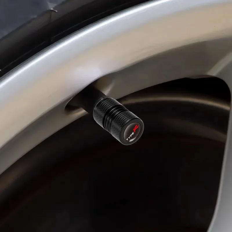 4Pcs/lot Car TypeR Tire Wheel Valve Caps Tyre Rim Stem Covers For Honda Civic TYPE R CRV HRV Accord Fit Accessories