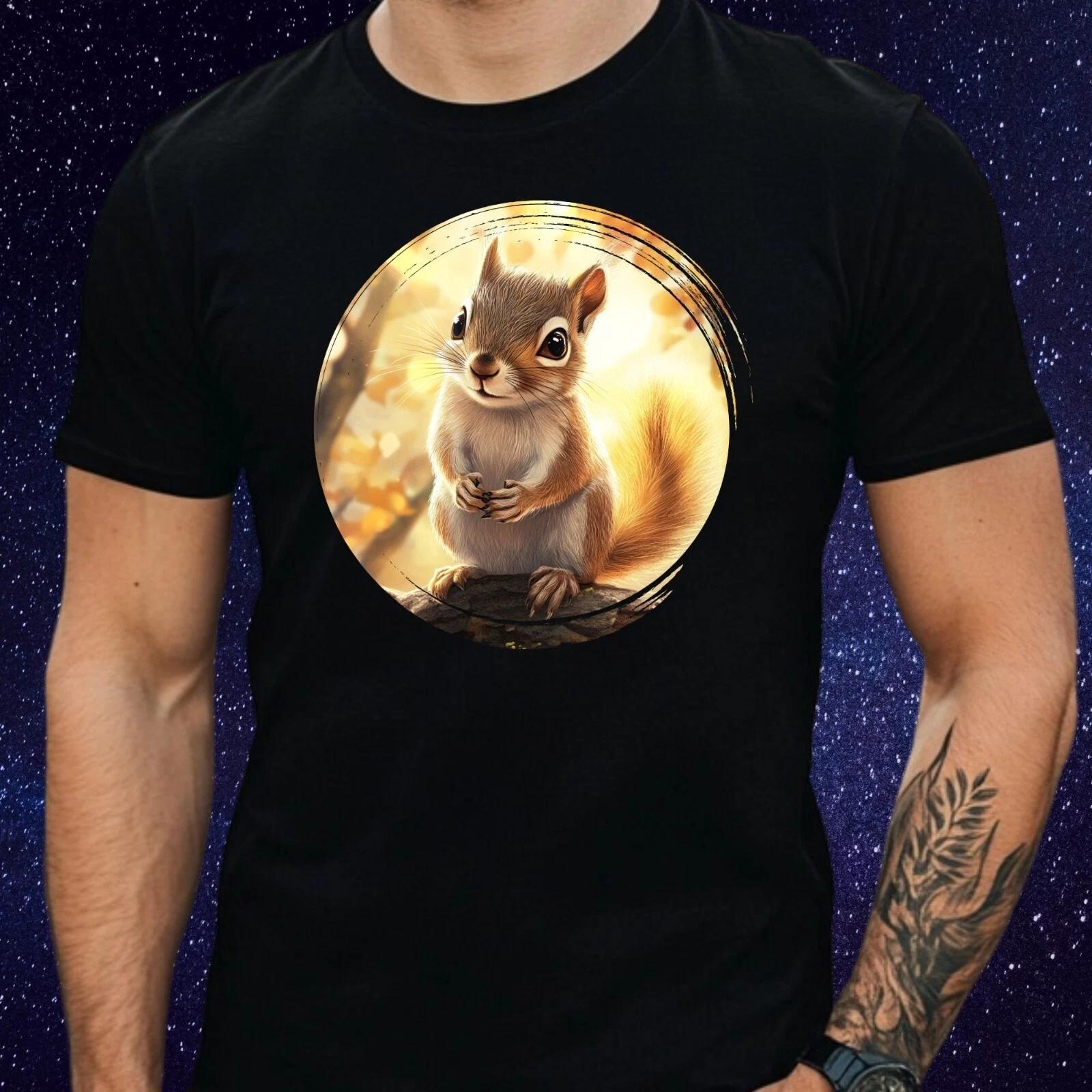 T-Shirt Herren Eichhörnchen Motiv Baumwolle Größe S bis 5XL XL