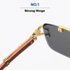 Cool And Handsome Double Beam Trimmed Square Frameless Sunglasses