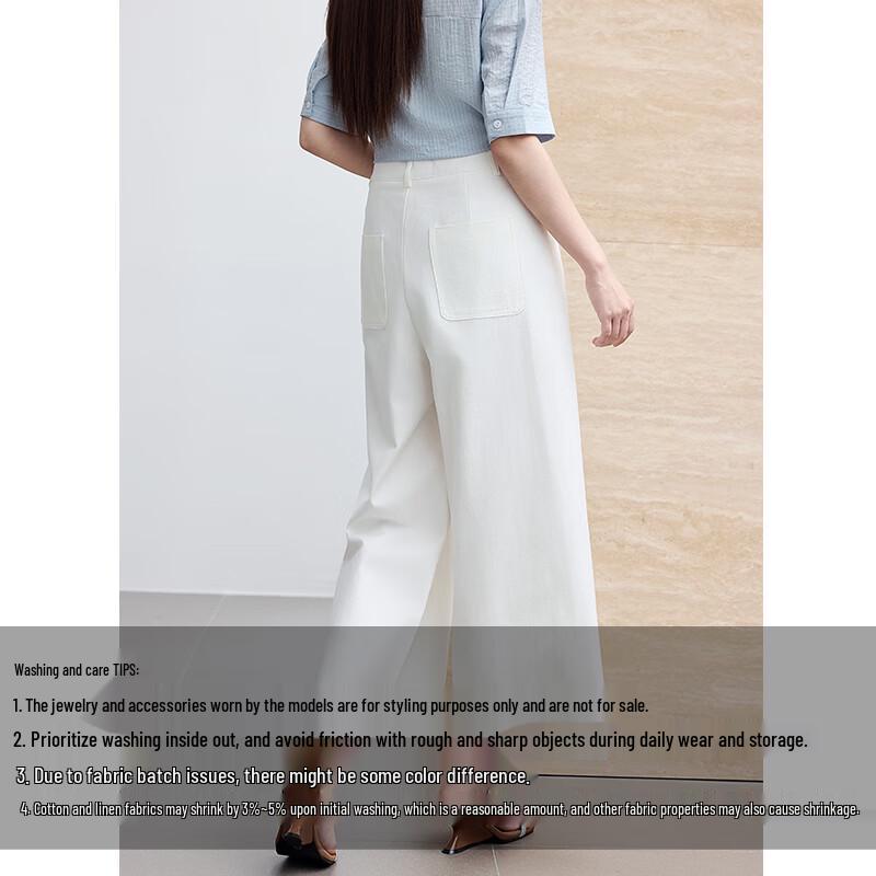 VICTORIA&VERA Women's V9013K04 Slim Wide-Leg Cropped Pants