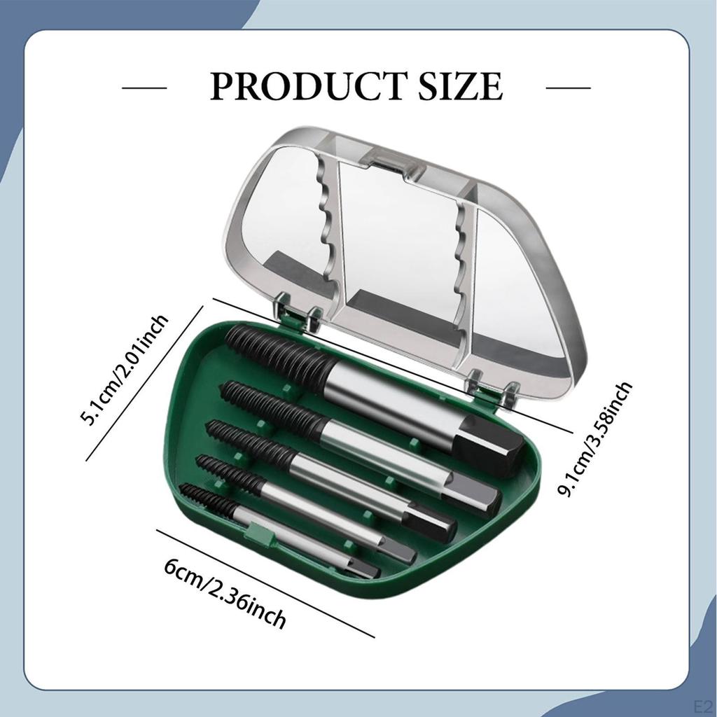 1 Screw Extractor Bolt Extraction Kit Nut Removal Tool Carbon Steel Suitable for Home