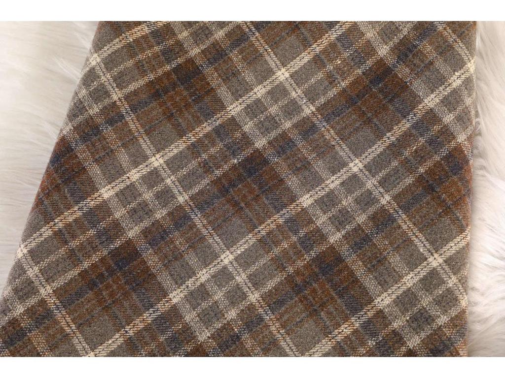 Women's Retro Plaid Wool Midi Skirt - High Waist, Slimming, A-Line, with Slit for Autumn/Winter